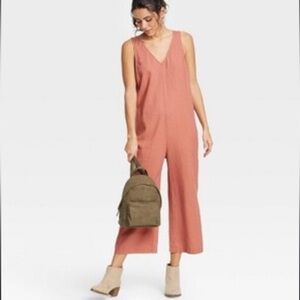 Universal Thread Pink Linen Sleeveless Jumpsuit